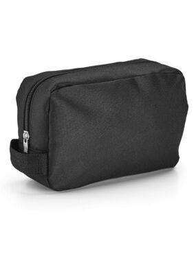 NWOT Skyway Black Travel Toiletry Cosmetic Bag / Case w/ Webbed Handle & Zipper
